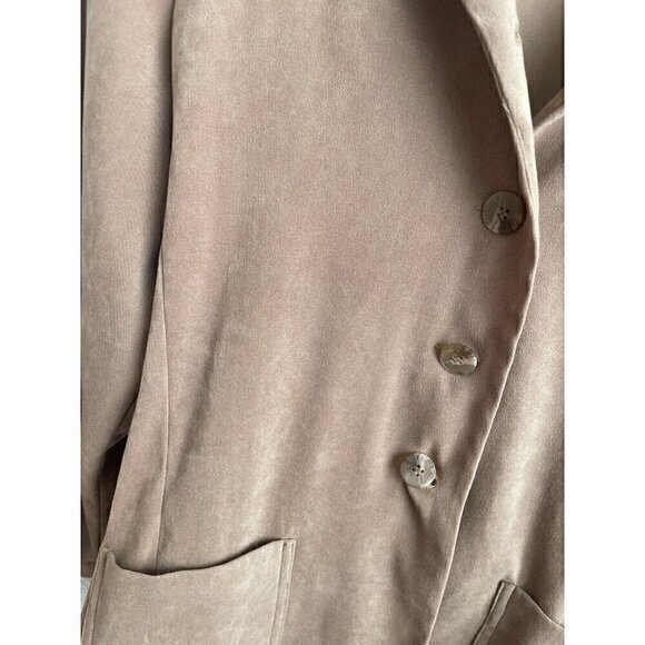 Worthington Petite Blazer Jacket Tie Front Career Casual Tan Size 12P - Picture 9 of 13